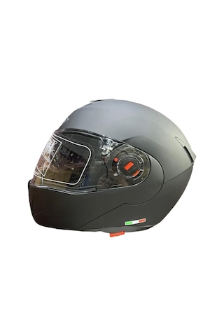 Free-M 961 Mat Siyah Güneş Vizörlü Çene Açılır Kask Modeli