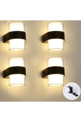 4 Adet Duvar Led Lamba 12w Gün Işık3200k Bahçe Teras Iç&dış Mekan Gün Işığı