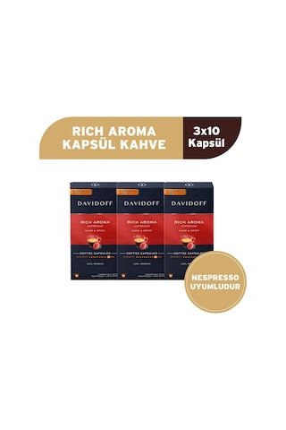 Davidoff Rich Aroma Espresso Kapsül Kahve 3x10 Adet - Nespesso Uyumludur