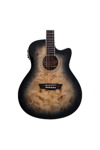 Washburn Dfbaceb Deep Forest Burl Ace Black Fade Elektro Akustik Şık Siyah Fade Cila Gelişmiş Elektronikler