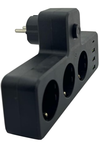 Güncelçarşı Akım Korumalı Üçlü Priz Açma Kapama Düğmeli 3'lü Soket Pd20w Output 1x Type-c 3x Usb 3x Soket Çocuk Koruması Bakır İletken 0