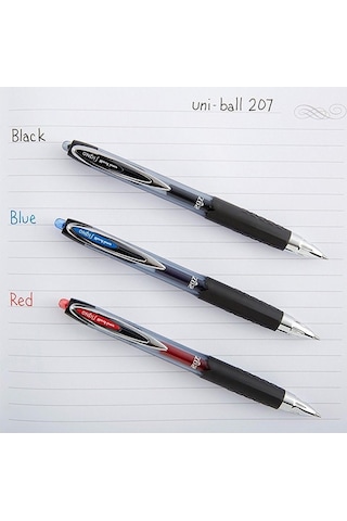 Mavi Pilot Kalem 3 Adet Uniball Signo Micro 207 0.5 Mm Roller Uçlu Pilot Kalem Umn-207 İnci Uçlu Likit Mürekkepli Jel Mavi