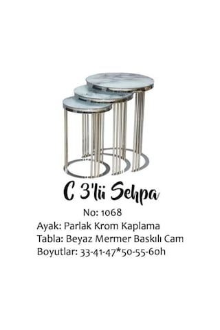Brc Zigon C Model Krom Kaplama Renk Kırılmaz Temper Beyaz Mermer