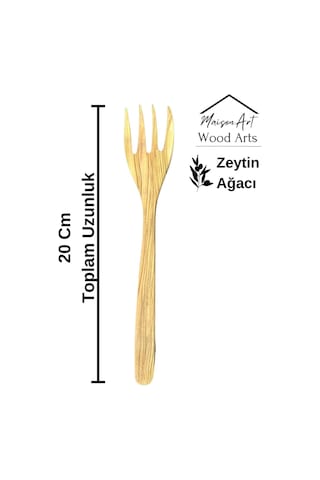 Zeytin Ağacı Çatal 1 Adet El Yapımı Ahşap Salata Çatalı