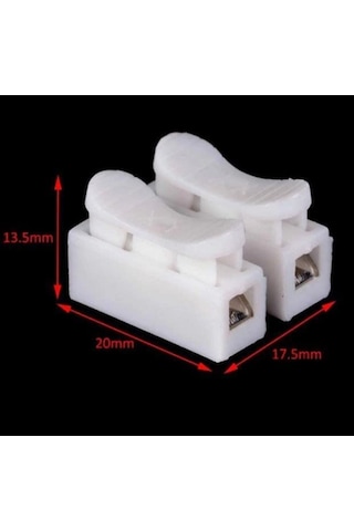 Mandallı Vidasız Sıra Buat Kablo Klemens Basmalı Tip 2 Li 2 Pin 10'li Paket
