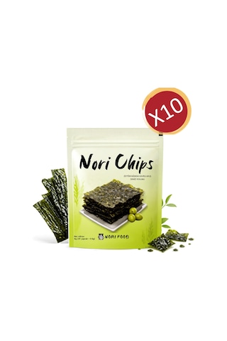Nori Food Zeytinyağında Kavrulmuş Nori Yosun Cipsi 20 Yaprak X 0,4g 8g 10'lu Paket