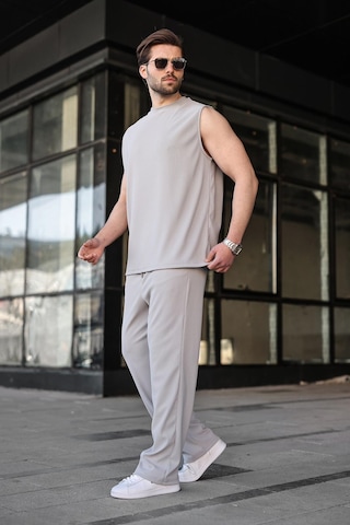 Madmext Boyalı Gri Rahat Kesim Erkek Alt Üst Takım E7353 Gri