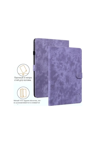 Ximistore9 Xiaomi Redmi Pad Se 11" İçin Lüks Deri Kılıf - Manyetik Kapatma, Şok Emici, Stand Fonksiyonu Ve Kart Slotu Mor