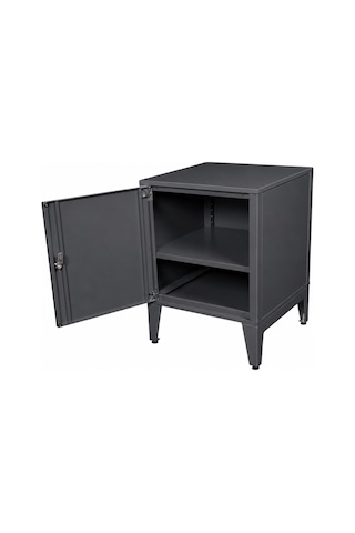 Lande Ziglat Serisi Kilitli Metal Home Office Dolabı Metal Kapaklı Antrasit Gri Ral 7016 450x450x450 Mm