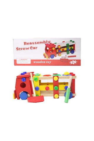 Torutoys Ahşap Sök Tak Kamyon Tak Çak Oyun Seti