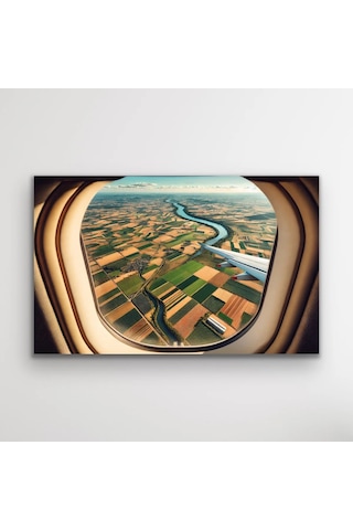 Northcity Uçak Penceresi Manzara Kanvas Tablo 100x160cm 100 x 100