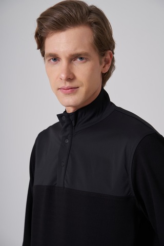 Morven Erkek Siyah Trend Dik Yaka Dinamik Fit Sweat-shirt 26ks063011001 Siyah
