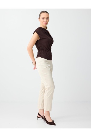 Jimmy Key Jimmy Key Taş Yüksek Bel Normal Paça Dokuma Gabardin Pantolon 6sw185520928