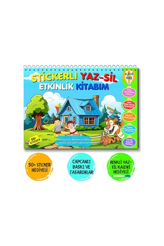 Tekrar Kullanılabilir Stickerlı Yaz-sil Etkinlik Kitabım 1. Kitap