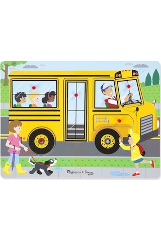 Melissa&Doug Ahşap Sesli Yapboz - The Wheels On The Bus