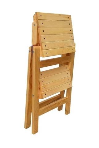 Ahşap Merdiven Tabure Katlanır 2 Basamaklı Natural