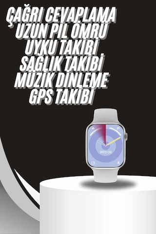 Akıllı Saat Gümüş Kasa Bluetooth Kulaklık Hediyeli Çok Fonksiyonlu İkili Set - Lisinya