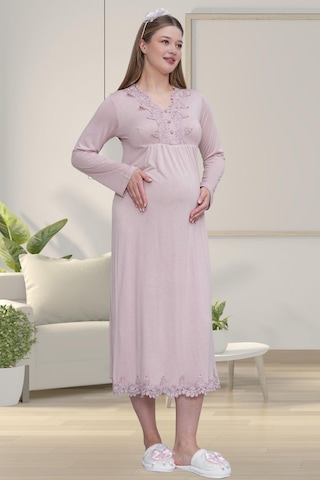 Mecit Pijama Mecit 1512 Gül Kurusu Hamile Lohusa Gecelik