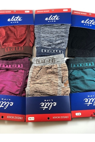 Karışık Renk 3'lü Erkek Dikişsiz Mikro Boxer Asorti