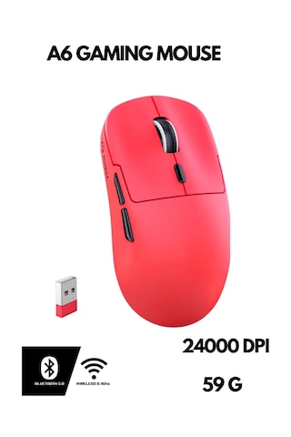 Freewolf A6 Kablosuz Oyuncu Mouse Paw3311 1000 Hz 24000 Dpı Profesyonel Bluetooth Üç Modlu Bağlantı -