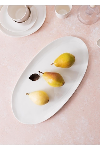 The Mia Cotta Limoges Oval Servis Beyaz 43x22 Cm