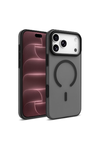Apple İphone 17 Pro Max Kılıf M-safe Şarj Özellikli Kuin Kapak Siyah