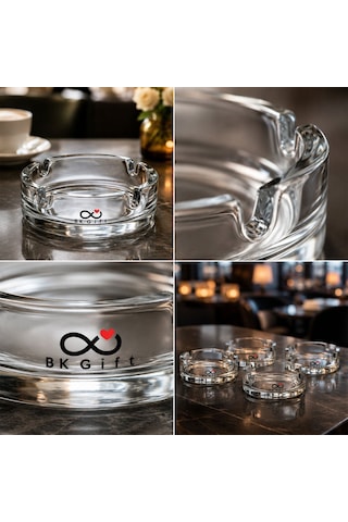 Logonuza Özel 10 Adet Bistro Cam Küllük 11 Cm Yuvarlak Kurumsal Promosyon Küllük