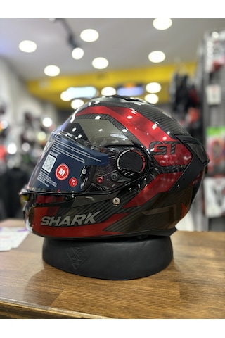 Shark Spartan Gt Pro Carbon Ritmo Şeffaf Vizörlü Kask Karbon Kırmızı