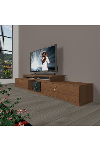 Decoraktiv Flex 130 Mdf Gold Tv Ünitesi Tv Sehpası Ceviz
