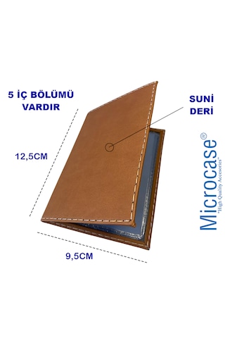 Microcase Suni Deri Oto Ruhsat Kabı Kılıfı Ruhsatlık + Ön Arka Panel Numaratör 1 Adet- Al5038 Siyah
