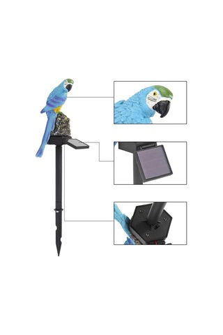 Yifomall Kırmızı Papağan Güneş Enerjili Bahçe Lambası - Ip65 Su Geçirmez Dış Mekan Dekorasyon Aydınlatması