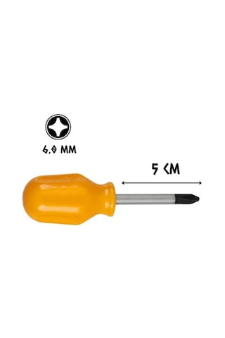 Kupa Küçük Topaç Tornavida Yıldız Uçlu 6.0 - 5 Cm.