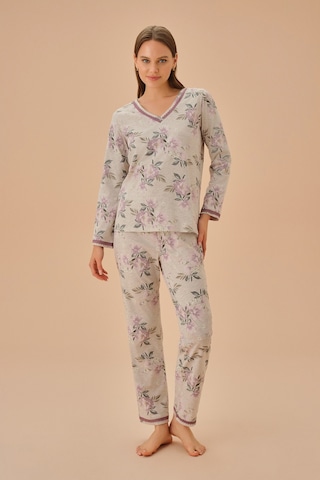 Suwen Carmen Pijama Takımı Sh251706601350 Bej Melanj