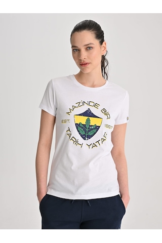 Fenerium Kadın Trıbun Est. 1907 Tshırt BEYAZ