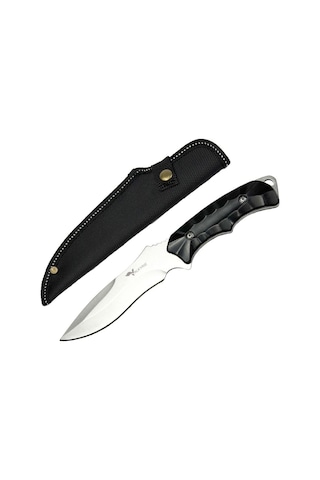 Valkyrie 26 Cm Büyük Boy Çelik Sabit Bıçak Outdoor Kamp Av Bıçağı + Kılıf Ergonomik Paslanmaz Çelik Gümüş Gümüş