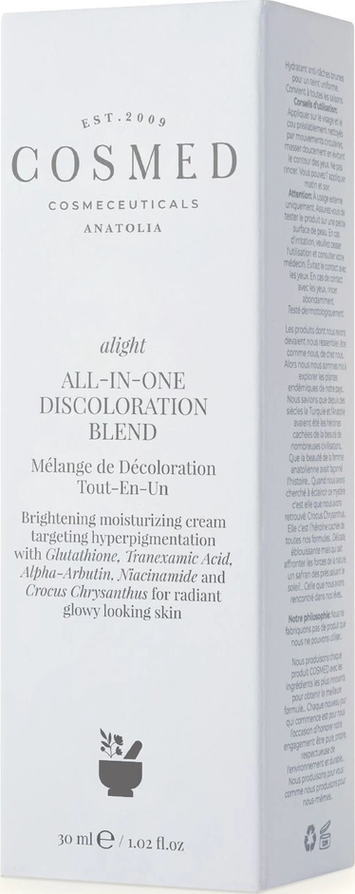 Cosmed Traneksamik Asit, Alpha-Arbutin İçeren Leke Bakım Kremi - All-In-One Discoloration Blend - 30 ml