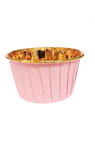 Pembe Gold Parlak Metalize 25'li Muffin Cupcake Kek Kapsülü