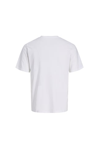 Jack & Jones Erkek Gögüs Baskili Bisiklet Yaka Tisört - Tom - 12298418 Beyaz