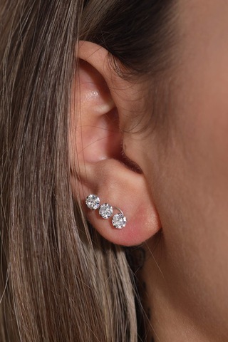 Moom Mücevherat Kadın Tek Taş Sarmaşık Küpe 14 Ayar Altın N11.15615