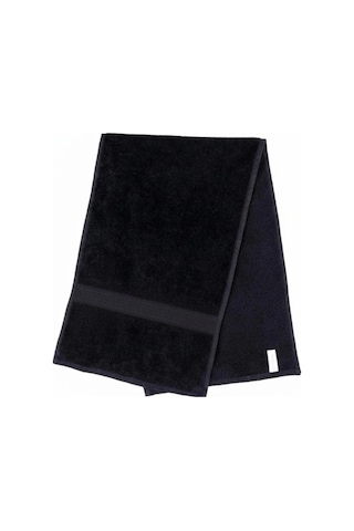 Biçomi Spor Havlusu Fitness Yumuşak Sporcu Havlu Pamuklu 30x100 Cm Siyah