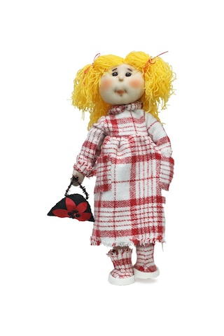 E38 El İşçiliği Sarı Saçlı Kız Dekor Bebek 32 Cm - 6234