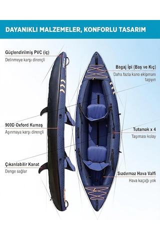 2 Kişilik Şişme Kano 350 93 37cm
