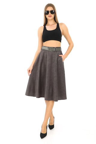 Soralline Kadın Etek Kışlık Kloş 780 Fantazi Gri