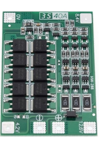 3 Adet Aspilsan Li-ion Pil, 3s 40a Bms Ve 5,5x2,5 Dişi Soket