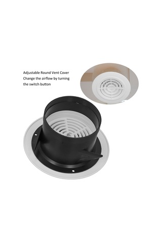Symbee 4 İnç Pp-abs Plastik Döner Vantilatör Kapağı, Banyo/mutfak İçin Ayarlanabilir Havalandırma Çıkış Kapaklığı Diğer
