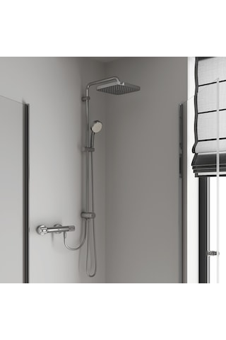 Grohe Tempesta Cosmopolitan System 250 Cube Duvar Bağlantılı Divertörlü Duş Sistemi - 26694000 Krom