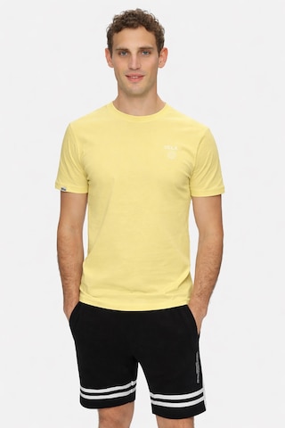 Ucla Bass Sarı Bisiklet Yaka Baskılı Pamuk Standard Fit Erkek Tshirt Sari 2XL