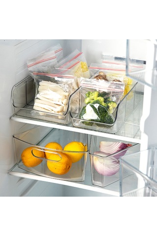 Geeroyoo Şeffaf Pet Buzdolabı Saklama Kutusu - Katlanabilir Ve Düzenleyici Mutfak Organizatörü Şeffaf