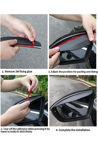 jmsstore Universal Araç Dikiz Aynası Yağmur Kaş Dikiz Yağmur Geçirmez Bıçaklar Etiket