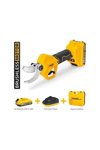 Sgs 5555 Akülü Bağ Budama Makası 20v 2 2.0ah Kömürsüz Motor Profesyonel Budama Makinesi
